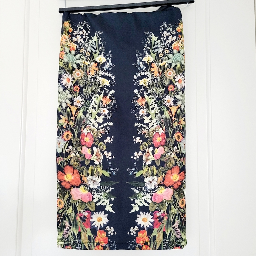 New Stretchy Floral Pencil Skirt